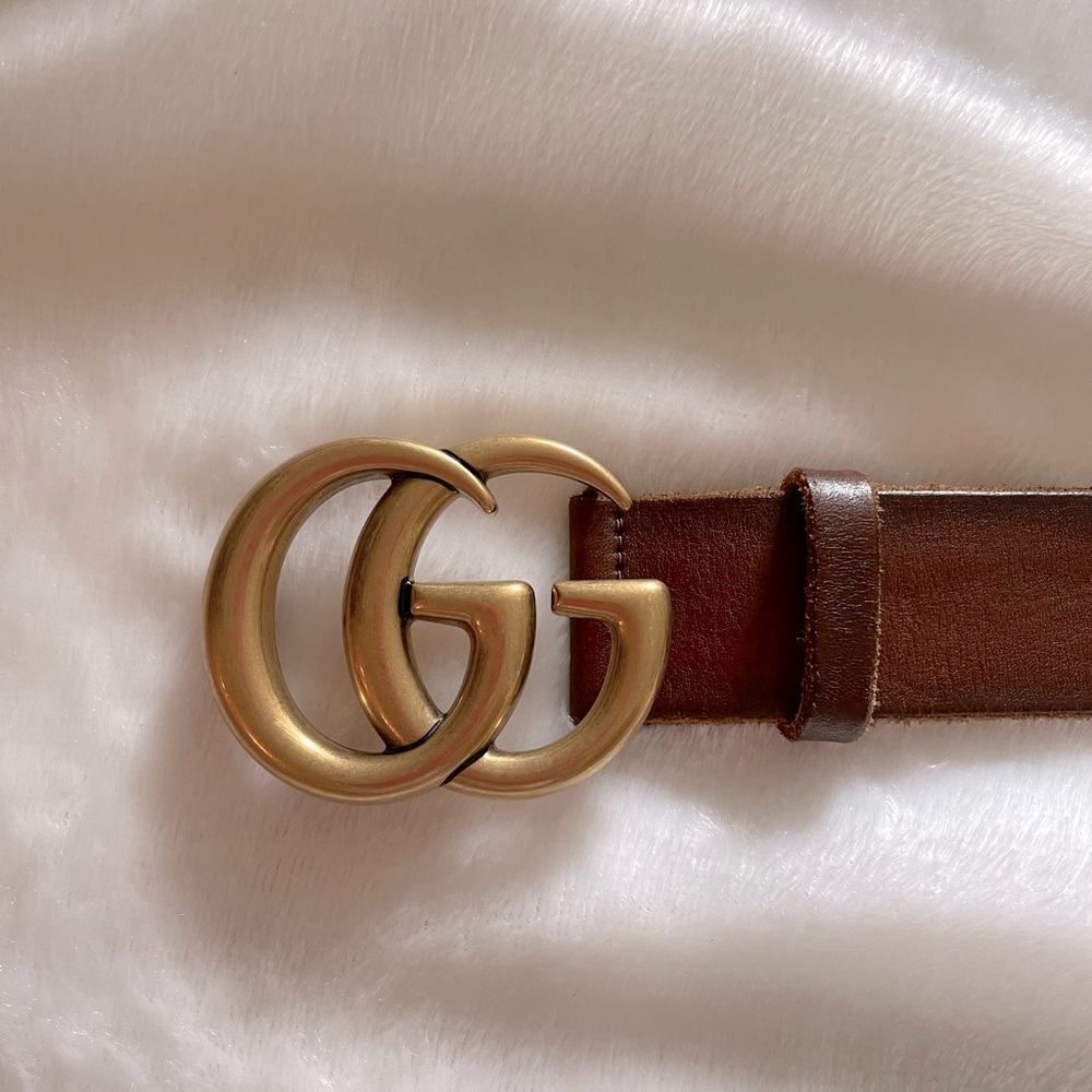 Mens gucci double g leather belt